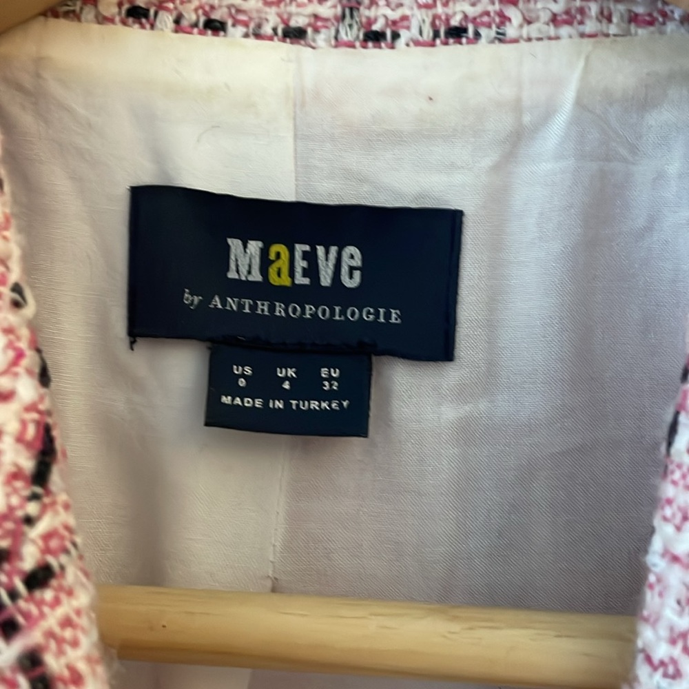 NWOT Anthropologie Maeve Tweed Oversized Vest Pink Size 0 - Picture 3 of 6